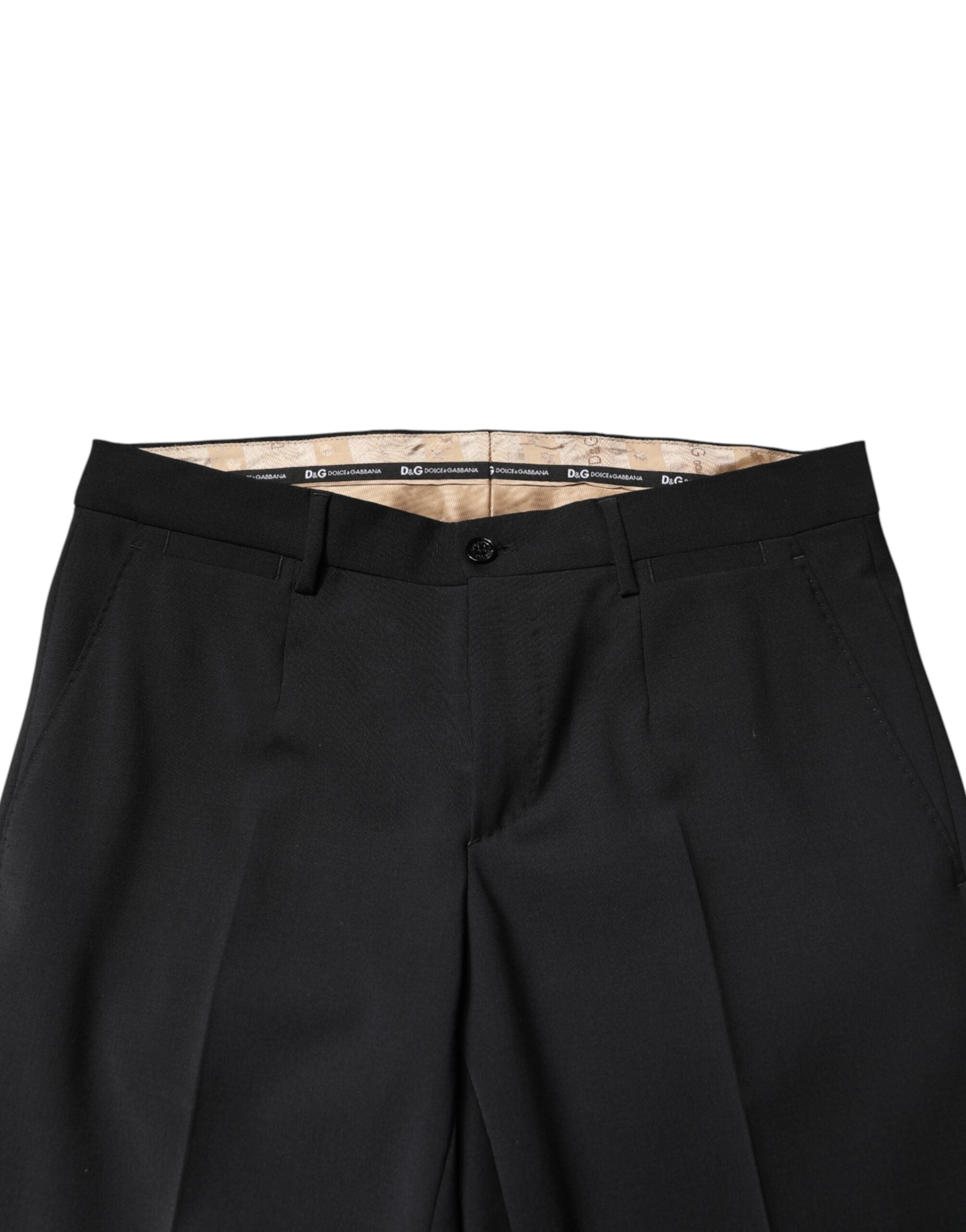 Dolce & Gabbana Black Wool Formal Dress Men Trouser Pants