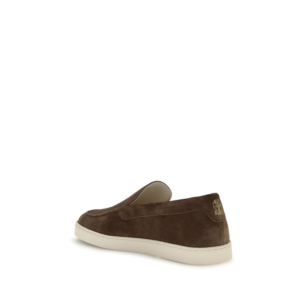 Brunello Cucinelli Brown Rubber Slip-On Loafers