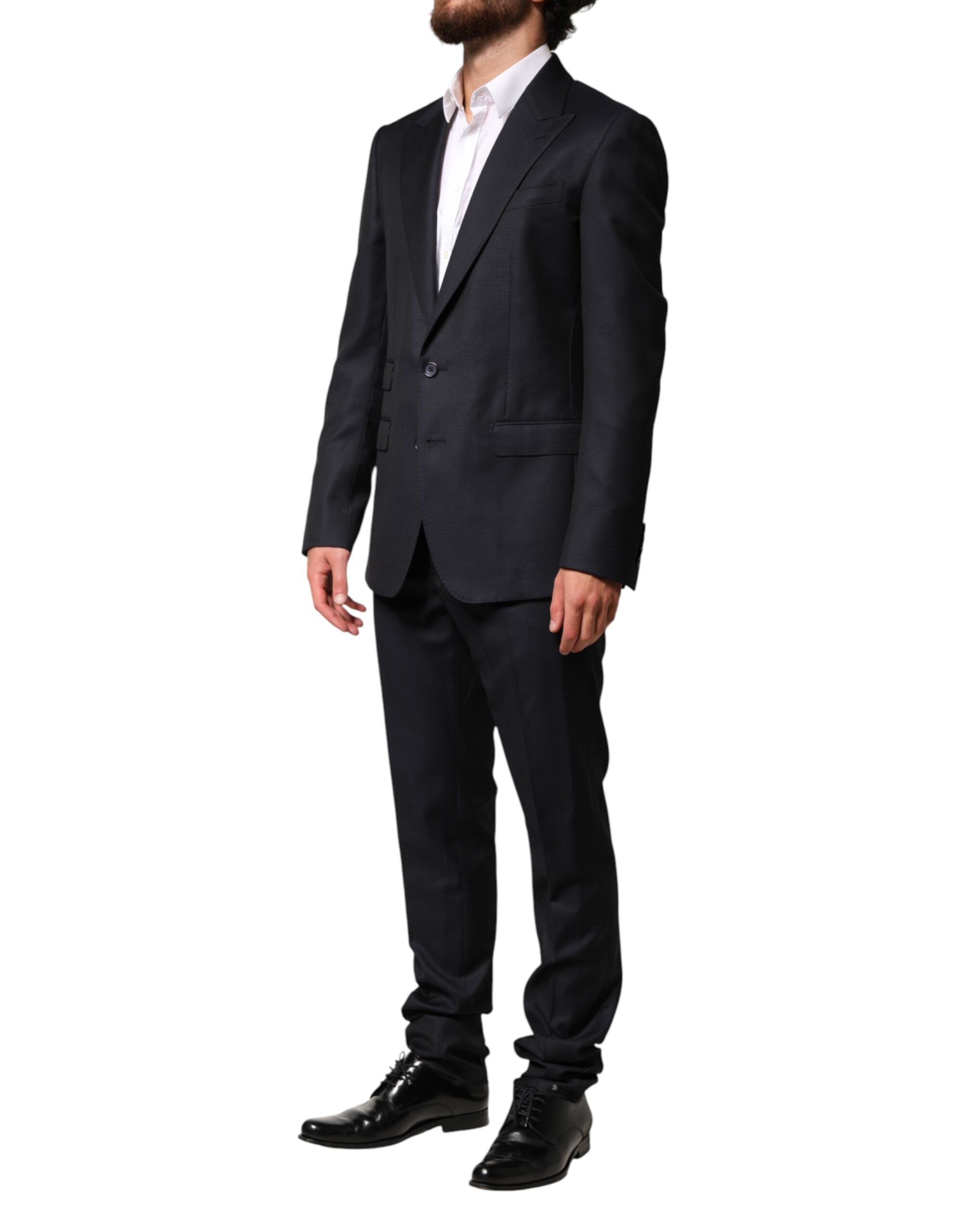 Dolce & Gabbana Black Wool Single Breasted Men 2 Piece Suit
