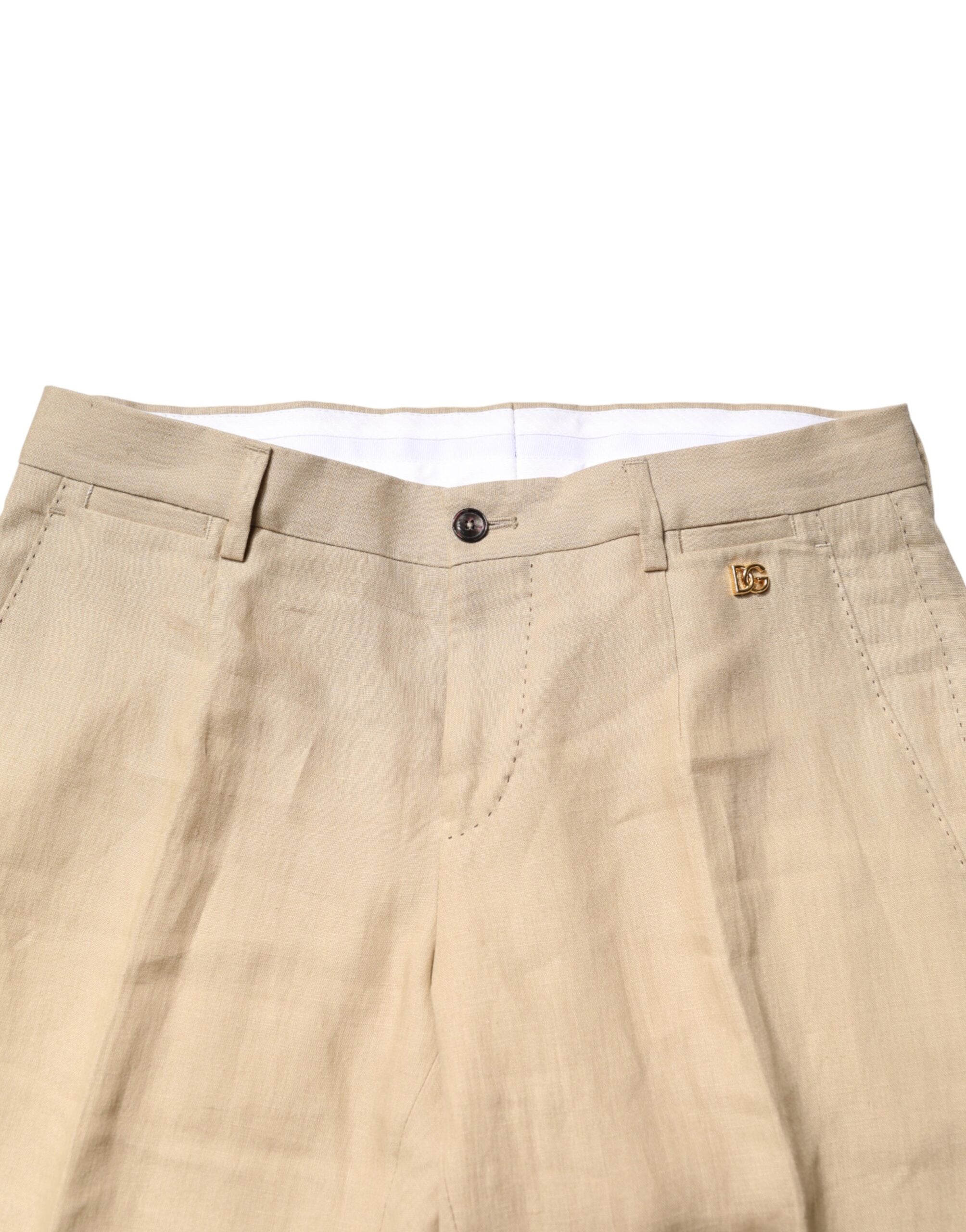 Dolce & Gabbana Beige Linen Single Breasted 2 Piece Suit