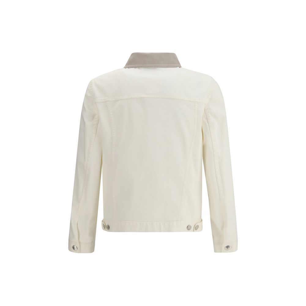 Brunello Cucinelli White Cotton Denim Jacket